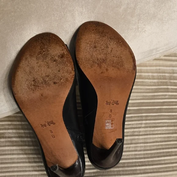 Coach Black Suede Heeled Boots with Lace-Up Design - Picture 7 of 13